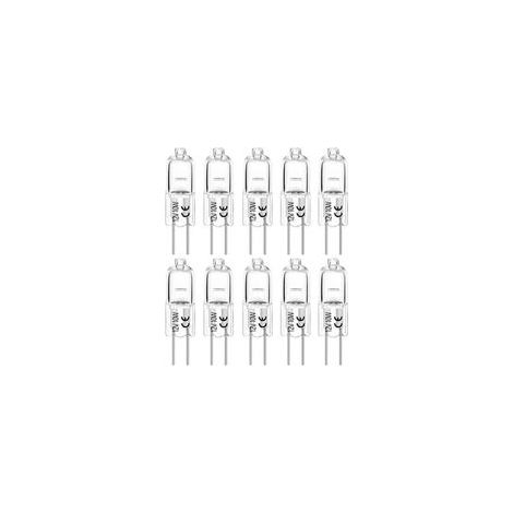 Ampoules halogènes G4 10W 12V T3 type Jc culot à 2 broches de remplacement pour éclairage paysager sous armoire, spot sur rail, dimmable (paquet de 10) (1/5)