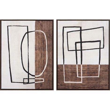 Set mit 2 Gemälden, 50 % handgemalt, 63 x 4 x 83 cm (1/5)