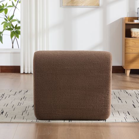 Fauteuil de relaxation moderne confectionné en tissu Polyester doux, teinte camel chaleureuse et au goût du jour pour votre salon (1/4)