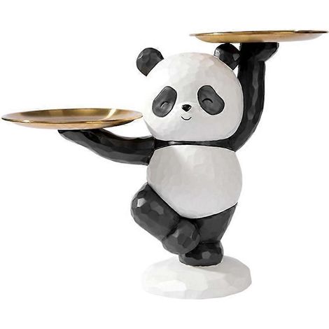 Plateau de rangement pour clés en résine en forme de panda, décoration de bureau, joli porte-clés pour entrée et chambre, décoration intérieure (1/5)