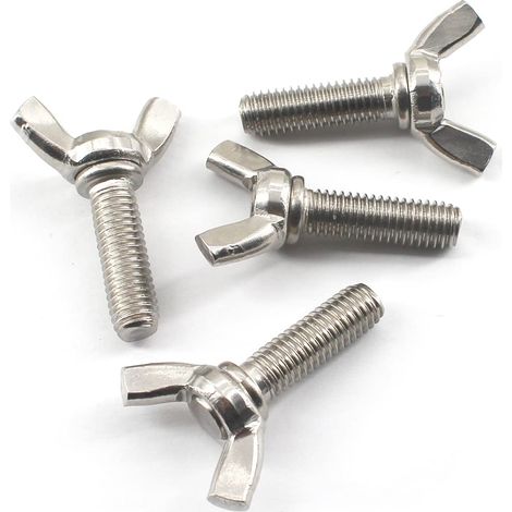Lot de 10 écrous papillon et boulons M8 en acier inoxydable 304, boulons et écrous papillon M8 x 25 (1/5)