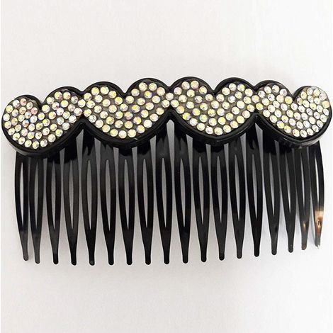 Trade Shop - Kamm-Verschluss Steady Strass Strass Glitter-Schwanz-Haltestellen-Haarstopp -
