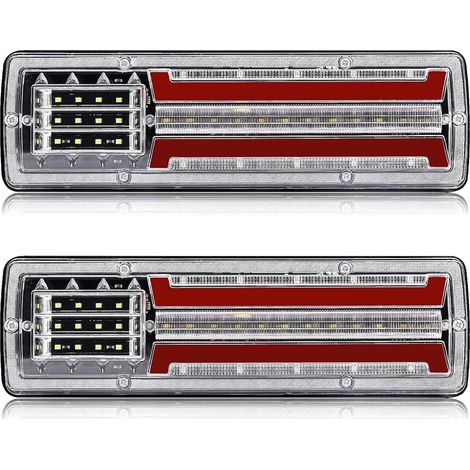 Multifonctionnel Feu Arriere Remorque LED Feux Remorque LED 12V Feux Stop/Clignotants/Lumières de Conduite pour Remorque,Camion,Caravane(62LED,2PCS) (1/5)