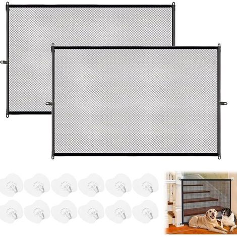 2 Pièces Barrière De Sécurité Sans Perçage,110X72Cm,Barriere Chat,Portable Barriere Pour Chien,Aucun Perçage Nécessaire,12 C[CA141] (1/5)