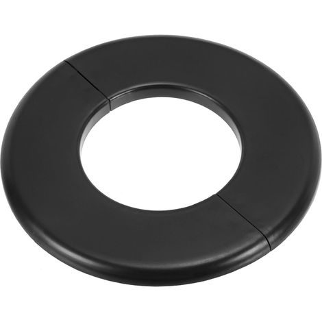 Plaque d'Écussons Auto-Adhésive Ronde en ABS 2.52"/64mm, Couverture Murale pour Tuyau d'Eau, Cache Mitigeur Douche Boucles Rosace Robinet Chauffage Plomberie Mural, Noir (1/5)