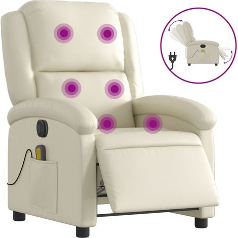 Maison Exclusive - Massagesessel Elektrisch Creme Kunstleder