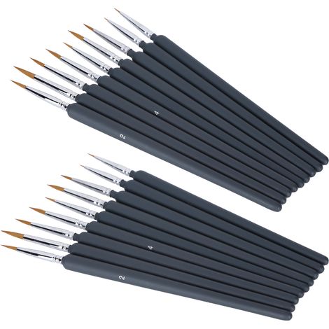Set mit 2 Pinseln mit Keilspitze für Aquarell-, Gouache- und Ölmalerei (1/5)