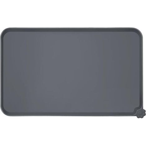 47 x 30 cm Black Non-Stick Silicone Bowl Mat for Cats and Dogs, Waterproof