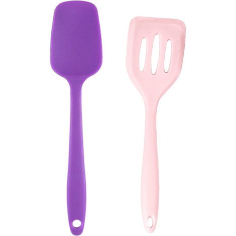 Ensemble Ustensiles Cuisine - Outils Silicone Spatule - Antiadhésif Résistant Chaleur - Pour Cuisson Quotidienne - Lot De 2 Pièces (1/5)