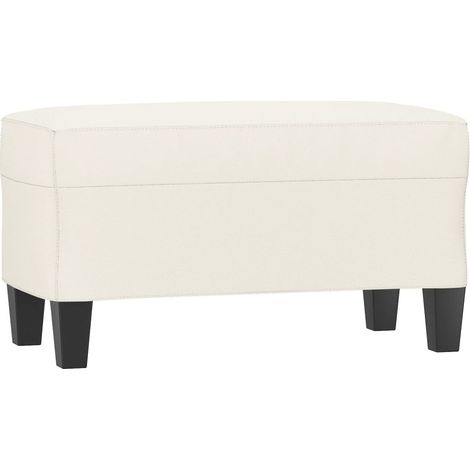 Banco de cuero sintético color crema 70x35x41 cm vidaXL