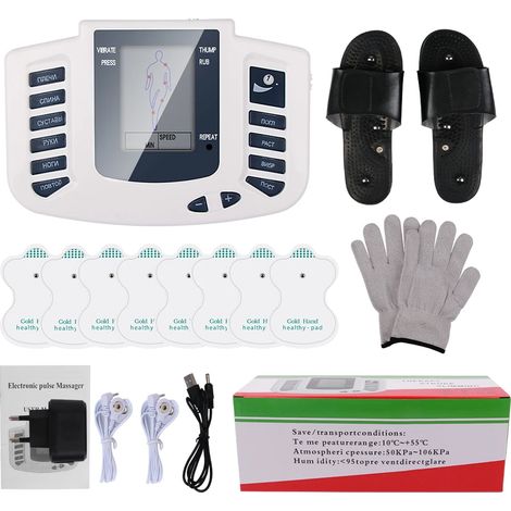 EMS-Körpermassagegerät mit 8 Modi für Akupunktur, elektrische Muskelstimulation, Physiotherapie, Pulsreduktion, digitales Massagegerät für das Gesundheitswesen 05307-AquaForge