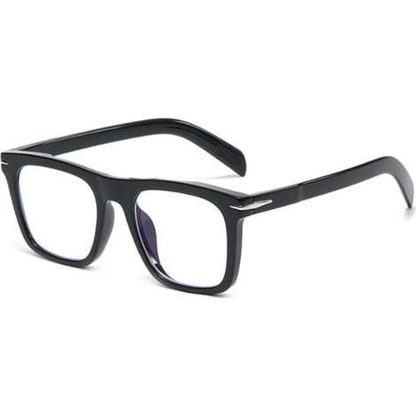 1 par de gafas, montura cuadrada, lentes que bloquean la luz azul, diseño unisex, para uso con ordenador. (1/5)
