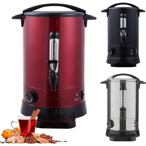 AREBOS Distributeur de Boissons 6,8 L Chaudes Bouilloire Marmite Vin Chaud (1/5)