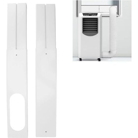 Kit Calfeutrage Climatiseur, Calfeutrage Fenetre Climatiseur Mobile, pour Climatiseurs et Séchoirs Mobiles, pour Fenêtres à Battants, Lucarnes, Facile à Installer, Longueur réglable 43-140cm (1/4)
