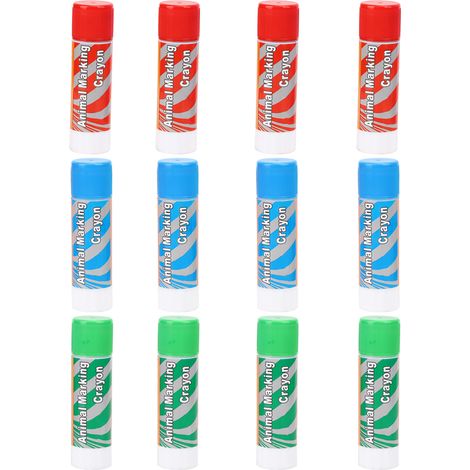 12 Viehmarkierungsstifte, leuchtende Farben Rot, Grün, Blau, Markierungen für Schweine und Nutztiere (1/5)