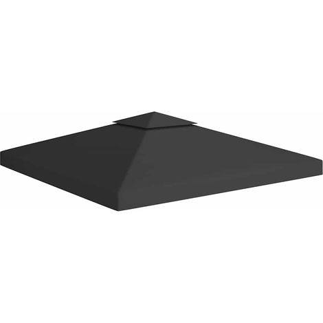 Pavillon-Dachplane mit Kaminabzug 310 g/m² 3x3 m Schwarz vidaXL (1/5)