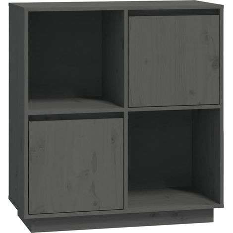 Maison Exclusive - Aparador de madera maciza de pino gris 74x35x8 (1/5)