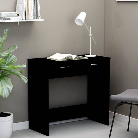 vidaXL Escritorio de madera contrachapada negro 80x40x75 cm (1/5)