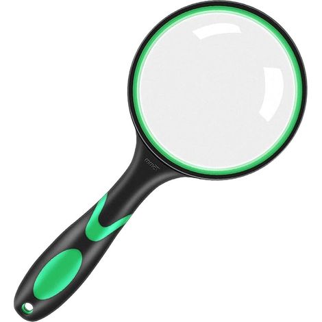 Loupe de lecture portable 10x, lentille grossissante de 75 mm avec poignée en caoutchouc souple antidérapante pour la lecture, la réparation et l'observation (1/5)