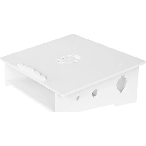 Support pour Ordinateur Portable Fonction de Rangement et Refroidissement, en Bois et Plastique, Design Blanc, pour Maison et École (1/5)