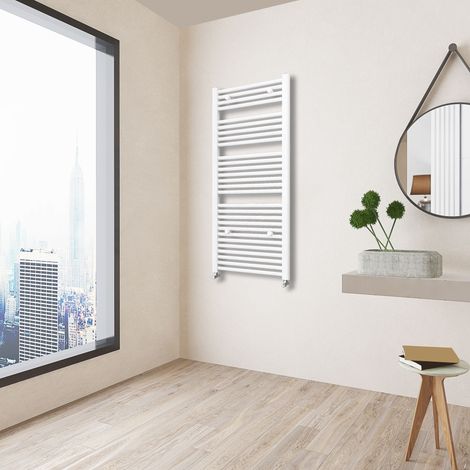Acezanble Desinger Straight White Heated Towel Rail Radiator 1200x450mm (1/4)