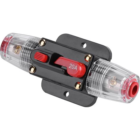 [Leistungsschalter] 20-A-Kfz-Audio-/Video-Sicherheitsleistungsschalter, Legierung, 12–24 V DC, Schwarz, ca. 98 x 43 x 35 mm (1/5)
