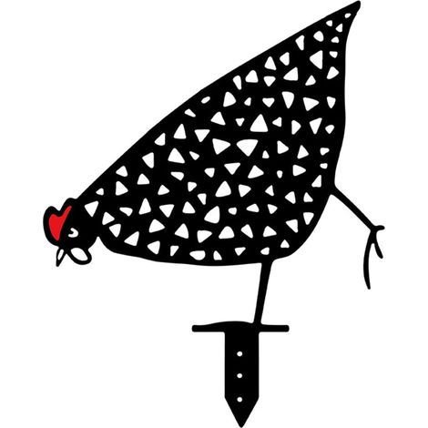 Décoration De Plancher De Pelouse De Jardin d'art De Yard De Poulet,Enjeux Métalliques De Jardin De Silhouette Animale,Décor De Statue De Coq Creux pour La Cour-4pc (1/5)