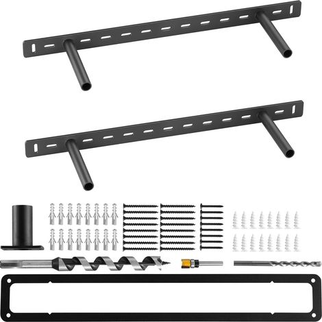 Mophorn Staffe per Mensole Galleggianti Resistenti, Set di 2, Supporto Nascosto per Mensole da 558,4 x 157,4 x 38,1 mm con Capacità di Carico fino a 150 kg per Installazione a Parete (1/5)