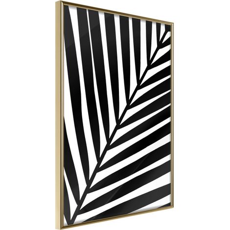 Affiche Murale Encadrée "Black Palm" 30 x 42 cm Or
