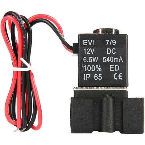 Électrovanne 2 voies en plastique, filetage NPT 1/4", normalement fermée (NC), 12 V CC (1/4)