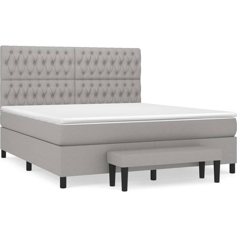 Maison Exclusive - Giroletto a Molle con Materasso Grigio Chiaro180x200 cm Tessuto