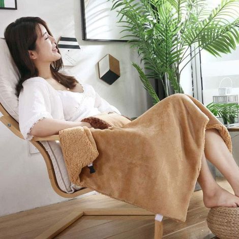 Couverture Chauffante Électrique avec Poche, Plaid Sherpa Doux, Chauffage Rapide, Lavable, USB, Hiver, Moelleux, pour Canapé Chaise Fauteuil, Couverture Polaire Chaude, Châle Enveloppant, Maison Voyag (1/5)