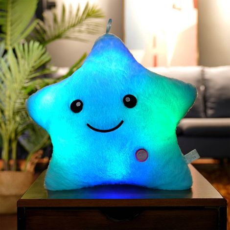 Coussin Étoile LED - Coussin Décoratif en Peluche avec Lumière Colorée - Pour Chambre ou Salon - 1 Pièce (1/5)