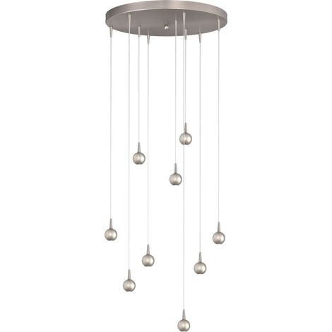 Lampe suspendue à 9 lampes Talana nickel Ø 50cm DTW - 2412-37-37-50-9 (1/3)