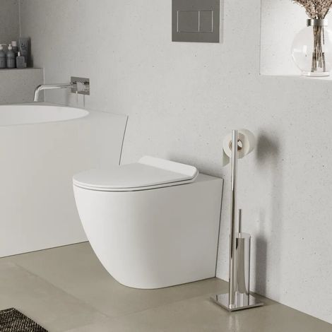 Vaso filomuro tornado silent flush in ceramica bianco opaco con sedile soft close Sydney