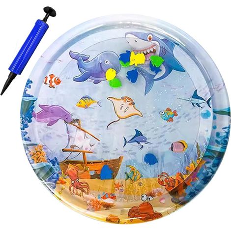 Aufblasbare Wassermatte für Haustiere – 65 x 65 cm – Wasserspielmatte für Katzen und Hunde – Sensorische Kühlmatte für Haustiere – Interaktives Katzenspielzeug für den Sommer (1/5)