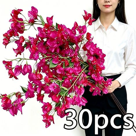 30Pcs Artificial Bougainvillea Vines, Faux Plastic Flower Garland, Seasonal Decor for Home, Wedding, Garden, Easter, Thanksgiving & Valentine’s Day (No Pot Included) (1/5)