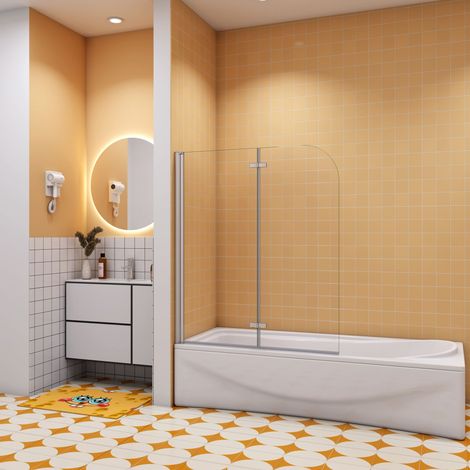 SKY Bathroom Hinge Screen - 900x1400mm + NO Towel Rail Handle (1/5)