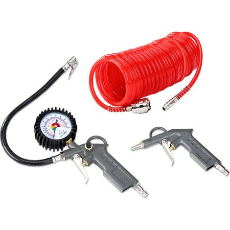 Kit Compresseur Manometre Pneu Tuyau in/aus Spirale Ressort Amortisseur Auto