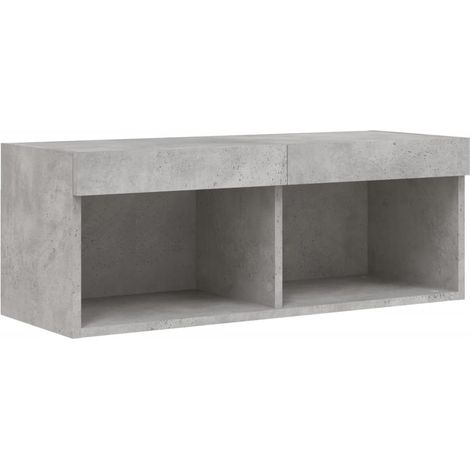 Mueble para TV con luces LED gris hormigón 80x30x30 cm vidaXL