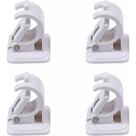 lot De 4 Supports De Fixation Pour Tringle Rideau,crochets Muraux Auto-adhsifs, Porte-serviettes, Montage Mural Sans Perage, Support De Tringle P (1/5)