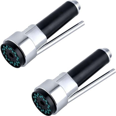 Lot de 2 Douchette Robinet Cuisine Laiton Douchette Evier Cuisine Rétractable Mitigeur Douchette Remplacement pour Robinet Douchette Extensible, Chromé, G1/2 (1/5)
