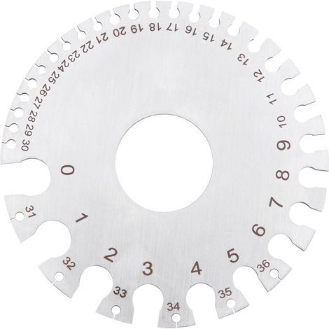 Calibrador de espesor de alambre redondo de acero inoxidable de doble cara para medir alambre y metal no ferroso, regla medidora de diámetro (1/5)