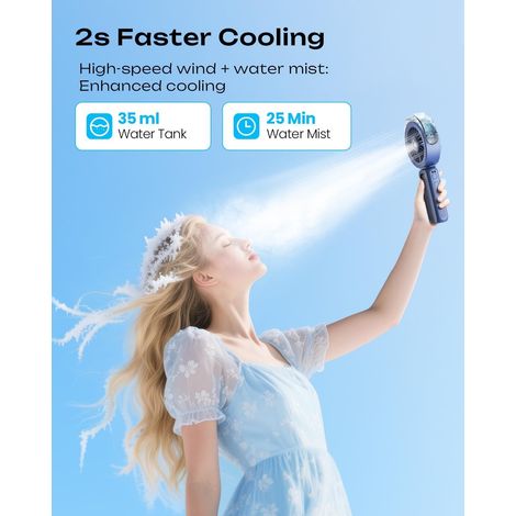 Tragbarer Sprühventilator zum Umhängen – ideal für Reisen im Freien (blau, 11847225mm) (1/4)