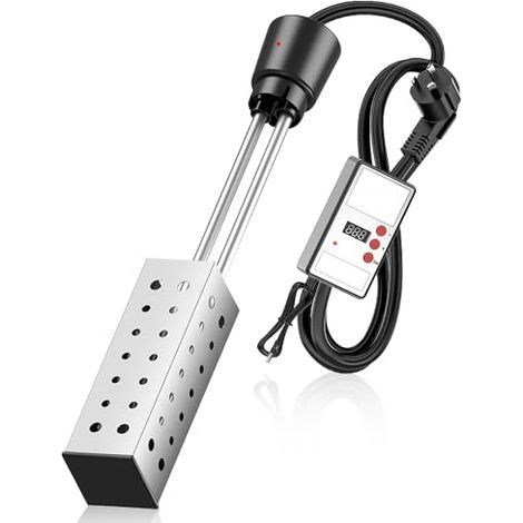Chauffe-eau portable 2500 W pour piscines hors sol, avec thermomètre LCD numérique, chauffage rapide et thermostat, conforme aux normes européennes. Idéal pour la maison, le camping et les piscines. (1/5)