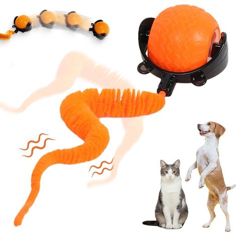 Jouet interactif pour chat 2026 avec souris en corde - Jouet intelligent à roulement automatique pour chats d'intérieur qui s'ennuient, rechargeable par USB (Orange) (1/5)