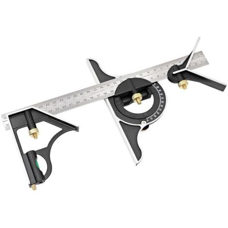 Combinaison 300mm multifonction Reglable Carré Heavy Duty Carré Outils Mesure Kits PréCision Protractor Angle Finder RèGle Carpentry Squares (1/5)