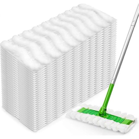 Lot de 100 lingettes de balayage à sec pour balai Swiffer, recharges de lingettes en microfibre ultra-résistantes, capturent la poussière et les poils d'animaux (1/5)