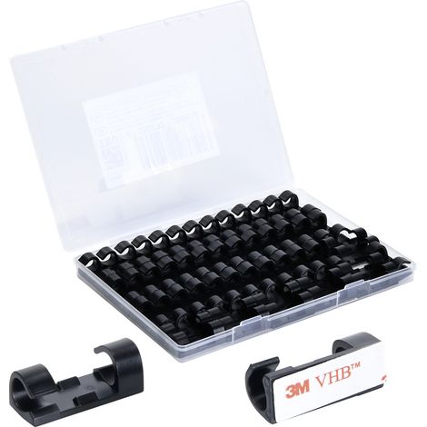 TRU COMPONENTS T24CA077 Kabelhalter selbstklebend TC-12888580 Bündel-Ø-Bereich 5 bis 9 mm Schwarz