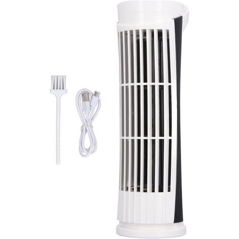 Ortviai Ventilateur sur pied sans pale avec oscillation à 90°, 2 vitesses, lampe intégrée, silencieux à 34 dB, blanc (1/5)